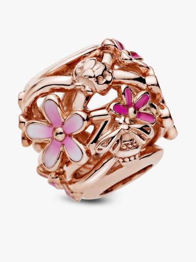 Openwork Pink Daisy Flower Charm - Image 6