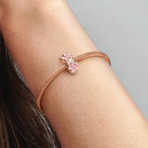 Pink Daisy Spacer Clip Charm