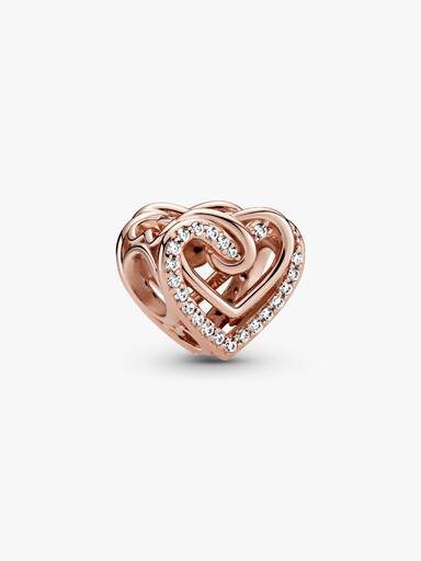 Sparkling Entwined Hearts Charm - Image 2