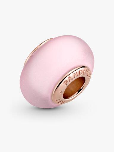 Matte Pink Murano Glass Charm - Image 2