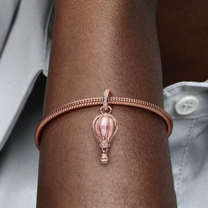 Sparkling Pink Hot Air Balloon Dangle Charm