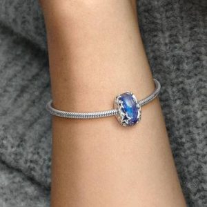 Galaxy Blue & Star Murano Charm