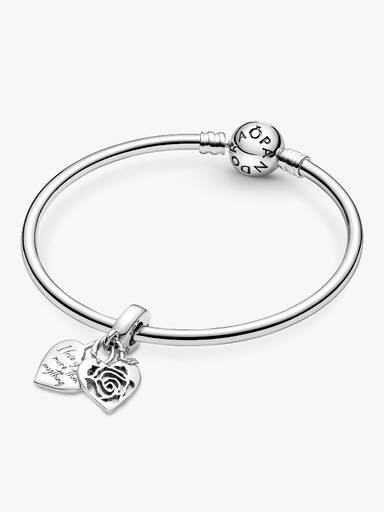 Rose Heart Padlock Dangle Charm - Image 6