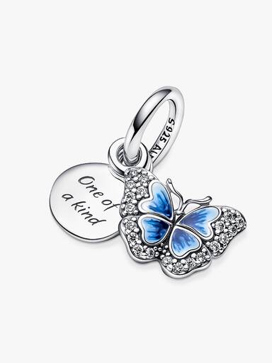 Blue Butterfly & Quote Double Dangle Charm - Image 4