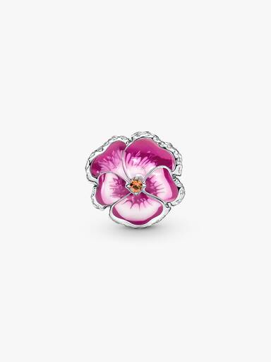 Pink Pansy Flower Charm - Image 6