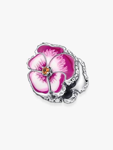 Pink Pansy Flower Charm - Image 4
