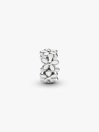 White Daisy Flower Spacer Charm - Image 3