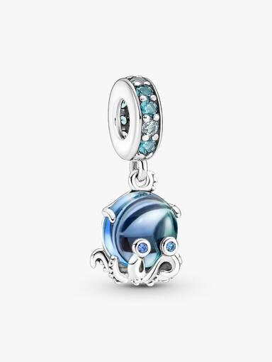 Murano Glass Cute Octopus Dangle Charm - Image 2