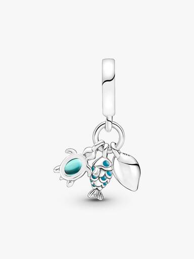 Fish, Sea Turtle & Conch Triple Dangle Charm - Image 4