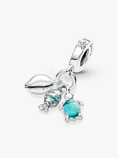 Fish, Sea Turtle & Conch Triple Dangle Charm - Image 5