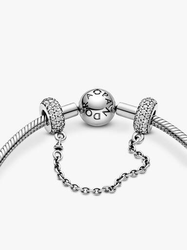Sparkling Pavé Safety Chain Charm - Image 5
