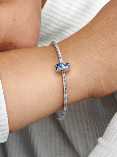 Blue Pavé Clip Charm