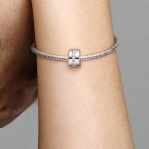 Clear Sparkling Row Clip Charm