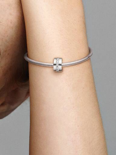 Clear Sparkling Row Clip Charm