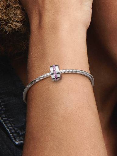 Pink Sparkling Row Clip Charm
