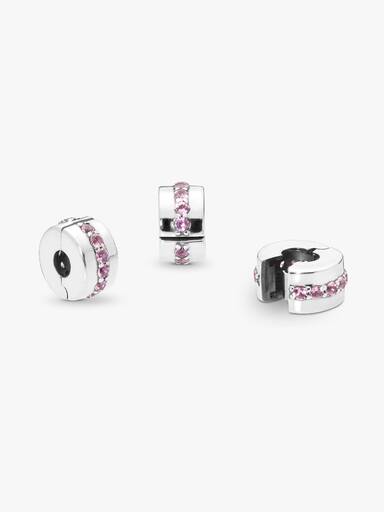 Pink Sparkling Row Clip Charm - Image 4