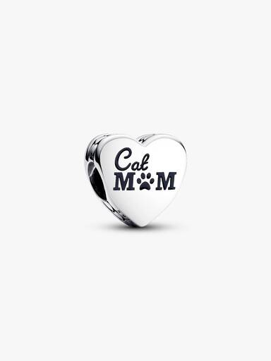 Engravable Cat Mom Heart Charm