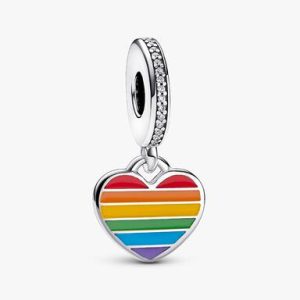 Pride Rainbow Heart Dangle Charm