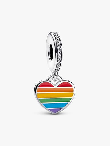 Pride Rainbow Heart Dangle Charm