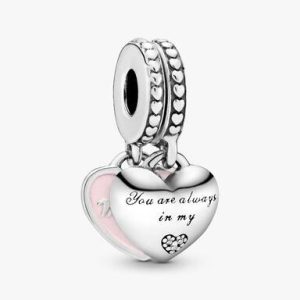 Mother & Daughter Hearts Dangle Charm