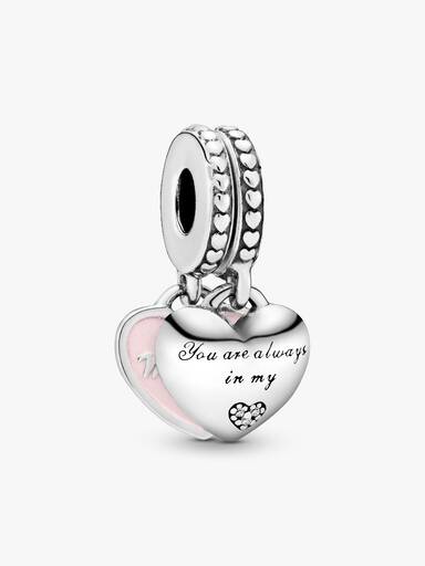 Mother & Daughter Hearts Dangle Charm
