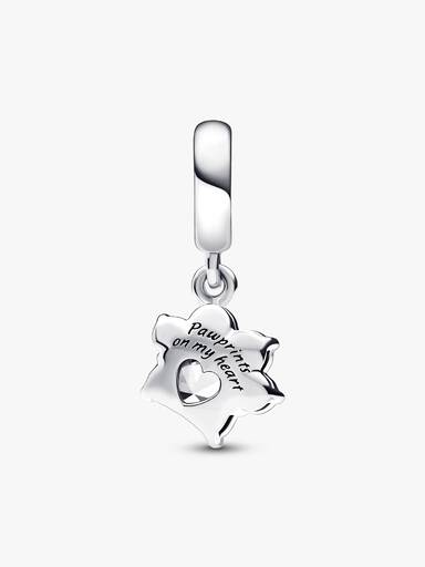 Sparkling Pet Paw Print Dangle Charm - Image 4