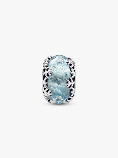 Winter Blue Snowflake Murano Charm - Image 4
