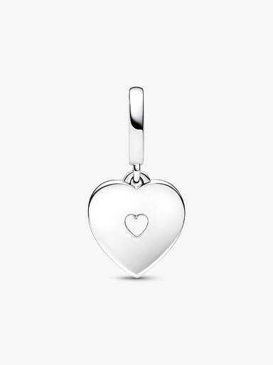 Pearlescent White Heart Double Dangle Charm - Image 5