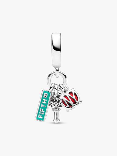 NYC Apple, Torch and Street Sign Triple Dangle Charm - Image 5