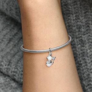 Opalescent Snowman Dangle Charm