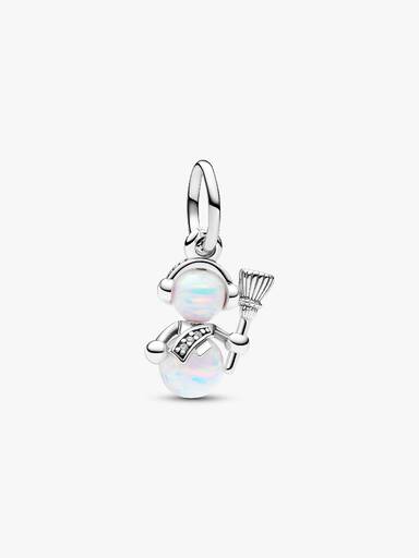Opalescent Snowman Dangle Charm - Image 2