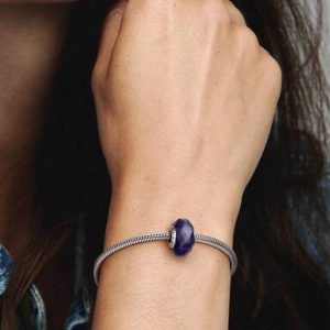 Faceted Blue Murano Glass Charm