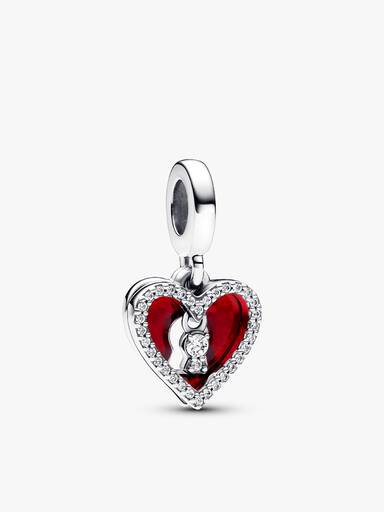 Sparkling Red Heart Dangle Charm Trio - Image 4