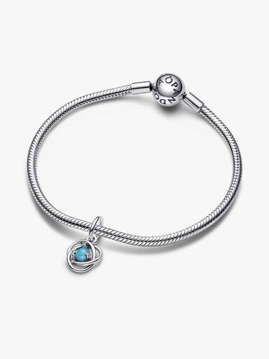 FINAL SALE - Turquoise Blue Eternity Circle Dangle Charm - Image 4