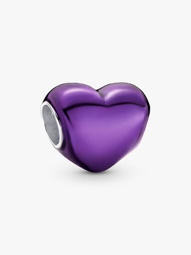 Metallic Purple Heart Charm - Image 2