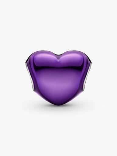 Metallic Purple Heart Charm - Image 7