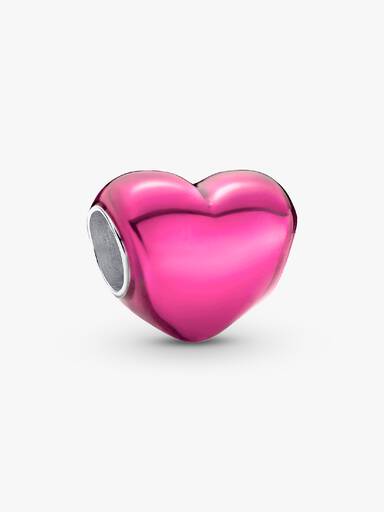 Metallic Pink Heart Charm - Image 2