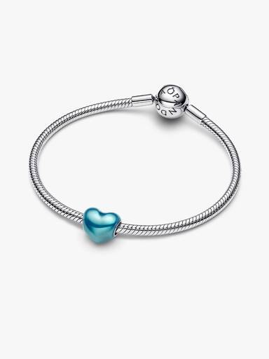 Metallic Sky Blue Heart Charm - Image 6