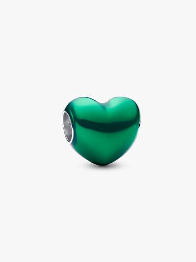 FINAL SALE - Metallic Green Heart Charm - Image 2