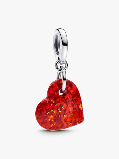 Opalescent Red Heart Dangle Charm - Image 2