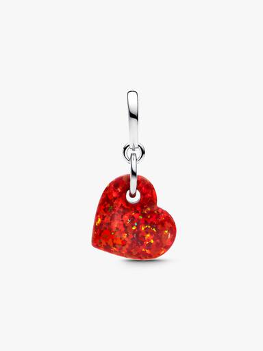 Opalescent Red Heart Dangle Charm - Image 4