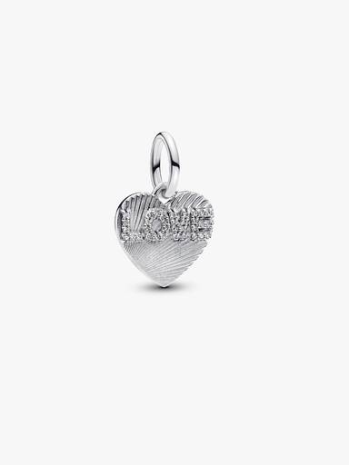 Engravable Love Heart Dangle Charm - Image 2