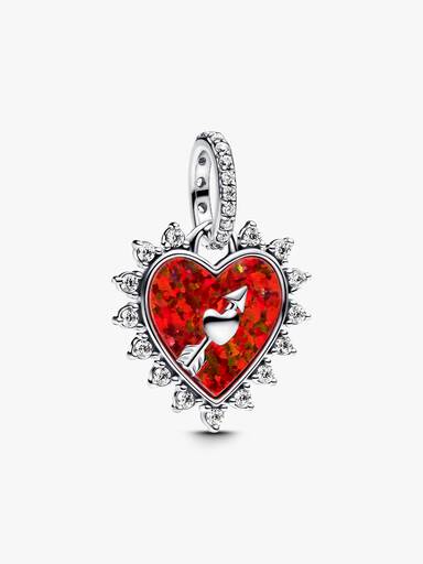 Spinnable Arrow Heart Charm Necklace - Image 3