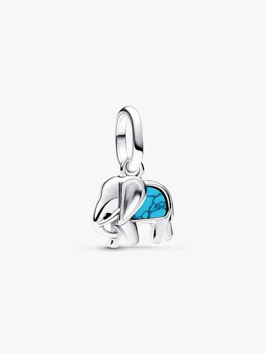 Turquoise Elephant and Heart Charm Bracelet - Image 4