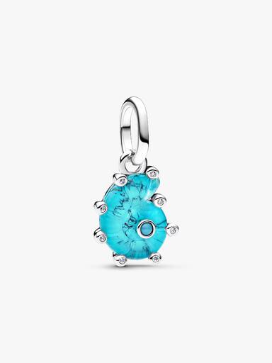 Blue Murano Glass Sea Snail Dangle Charm - Image 2