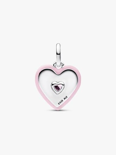 Radiating Pink Heart Medallion Charm - Image 3