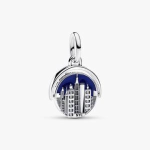 Spinnable New York Skyline Dangle Charm