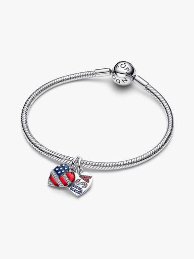 Engravable USA Hearts Splittable Dangle Charm - Image 2