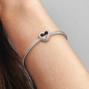 Beaded Open Heart Charm
