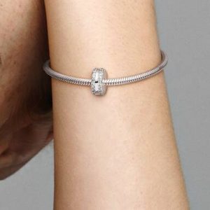 Double Lined Pavé Clip Charm